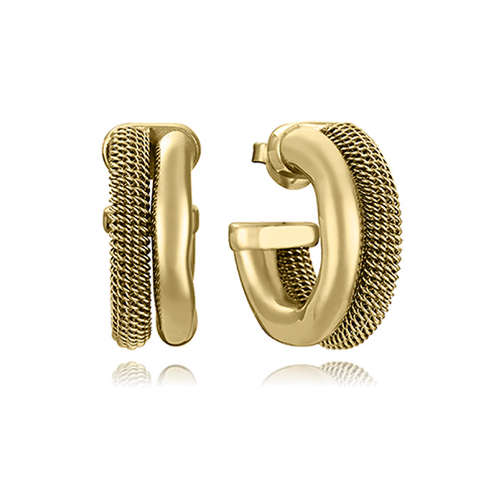 PENDIENTES DE MUJER DE VICEROY EN ACERO IP DORADO CRIOLLA DOBLE  14345EO1012